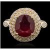 Image 1 : 14KT Yellow Gold 4.98ct Ruby and Diamond Ring