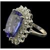Image 2 : 14KT White Gold 15.93ct GIA Certified Tanzanite and Diamond Ring