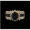 Image 1 : 14KT Yellow Gold 3.00ctw Sapphire and Diamond Ring