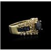 Image 2 : 14KT Yellow Gold 3.00ctw Sapphire and Diamond Ring
