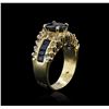 Image 3 : 14KT Yellow Gold 3.00ctw Sapphire and Diamond Ring