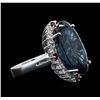 Image 2 : 14KT White Gold 27.92ct Topaz, Ruby and Diamond Ring