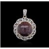 Image 1 : SILVER 34.00ct Star Ruby and White Sapphire Pendant