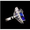 Image 3 : 14KT White Gold GIA Certified 27.66ct Tanzanite and Diamond Ring