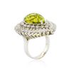 Image 3 : 18KT White Gold 13.34ct Peridot and Diamond Ring