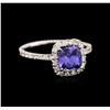Image 2 : 14KT White Gold 1.36ct Tanzanite and Diamond Ring