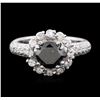 Image 1 : 14KT White Gold 1.75ctw Black Diamond Ring
