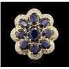 Image 1 : 14KT Yellow Gold 10.82ctw Sapphire Ring