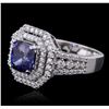 Image 2 : 14KT White Gold 2.38ct Tanzanite and Diamond Ring