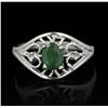 Image 1 : SILVER 0.41ct Emerald and Topaz Ring