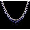 Image 2 : 14KT White Gold 44.29ctw Tanzanite and Diamond Necklace