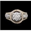 Image 1 : 14KT Two-Tone Gold 0.73ctw Diamond Ring