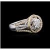 Image 2 : 14KT Two-Tone Gold 0.73ctw Diamond Ring