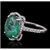 Image 2 : 14KT White Gold 4.53ct Emerald and Diamond Ring