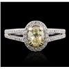 Image 1 : 14KT Two-Tone Gold 1.17ctw Diamond Engagement Ring