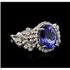 Image 2 : 14KT White Gold 4.31ct Tanzanite and Diamond Ring