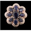 Image 1 : 14KT Rose Gold 10.37ctw Sapphire Ring