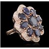 Image 2 : 14KT Rose Gold 10.37ctw Sapphire Ring