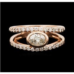 14KT Rose Gold 0.96ctw Diamond Ring