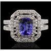Image 1 : 14KT White Gold 1.09ct Tanzanite and Diamond Ring