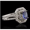 Image 2 : 14KT White Gold 1.09ct Tanzanite and Diamond Ring