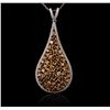 Image 2 : 14KT Two-Tone Gold 6.59ctw Diamond Pendant With Chain