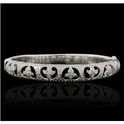 18KT White Gold 1.67ctw Diamond Bangle Bracelet