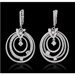 14KT White Gold 1.74ctw Diamond Earrings