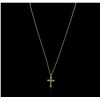 Image 1 : 10KT Yellow Gold Citrine and Diamond Cross Pendant With Chain