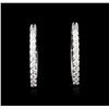 Image 1 : 14KT White Gold 1.62ctw Diamond Hoop Earrings