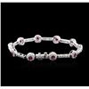 Image 1 : 14KT White Gold 1.40ctw Ruby and Diamond Bracelet