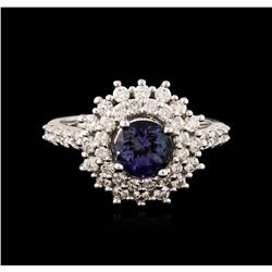 14KT White Gold 1.14ct Tanzanite and Diamond Ring