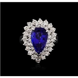 14KT White Gold 3.11ct Tanzanite and Diamond Ring