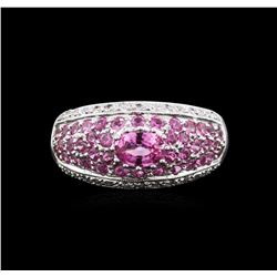 18KT White Gold 1.88ctw Pink Sapphire and Diamond Ring