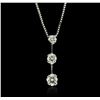 Image 1 : Platinum 0.26ctw Diamond Pendant With Chain