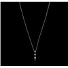 Image 2 : Platinum 0.26ctw Diamond Pendant With Chain