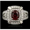 Image 1 : 14KT White Gold 2.67ct Spinel and Diamond Ring