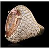 Image 2 : 14KT Yellow Gold 10.83ct Morganite and Diamond Ring