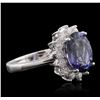 Image 2 : 14KT White Gold 3.73ct Tanzanite and Diamond Ring