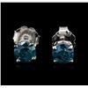 Image 1 : 14KT White Gold 0.86ctw Fancy Blue Diamond Stud Earrings