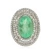 Image 1 : 14KT White Gold GIA Certified 6.28ct Emerald and Diamond Ring