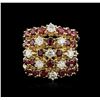 Image 1 : 14KT Yellow Gold 5.98ctw Ruby and Diamond Ring