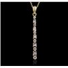 Image 1 : 14KT Yellow Gold 0.30ctw Baguette Diamond Pendant With Chain