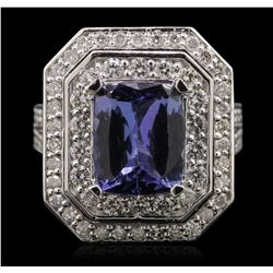 14KT White Gold 2.74ct Tanzanite and Diamond Ring