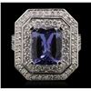 Image 1 : 14KT White Gold 2.74ct Tanzanite and Diamond Ring