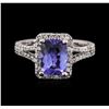 Image 1 : 14KT White Gold 1.83ct Tanzanite and Diamond Ring