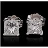 Image 1 : 14KT White Gold 0.87ctw Diamond Solitaire Earrings