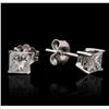 Image 2 : 14KT White Gold 0.87ctw Diamond Solitaire Earrings