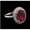 Image 2 : 14KT White Gold 3.89ct Ruby and Diamond Ring