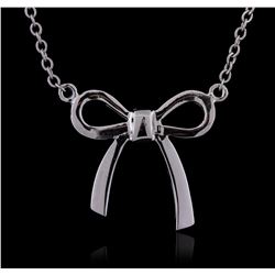 14KT White Gold Bow Necklace